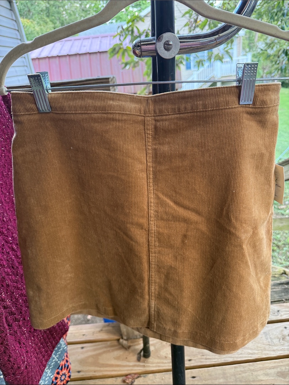 NWT Forever 21 Classic Tan thin whale Corduroy Mini Skirt 15” waist 16” length